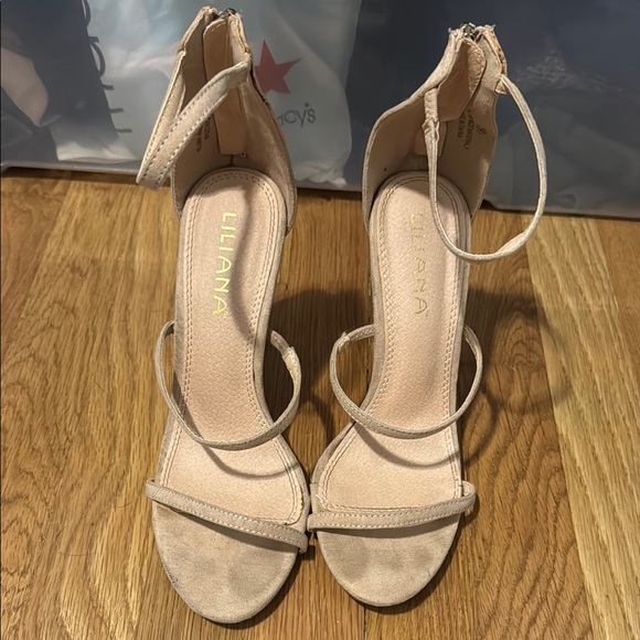 Liliana Beige Strappy Heels - Picture 1 of 4